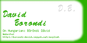 david borondi business card